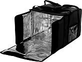 Термосумка Luxstahl 1608 (350х350х300 мм, на 5-6 пицц, фольгированная с вентиляцией, черная)
